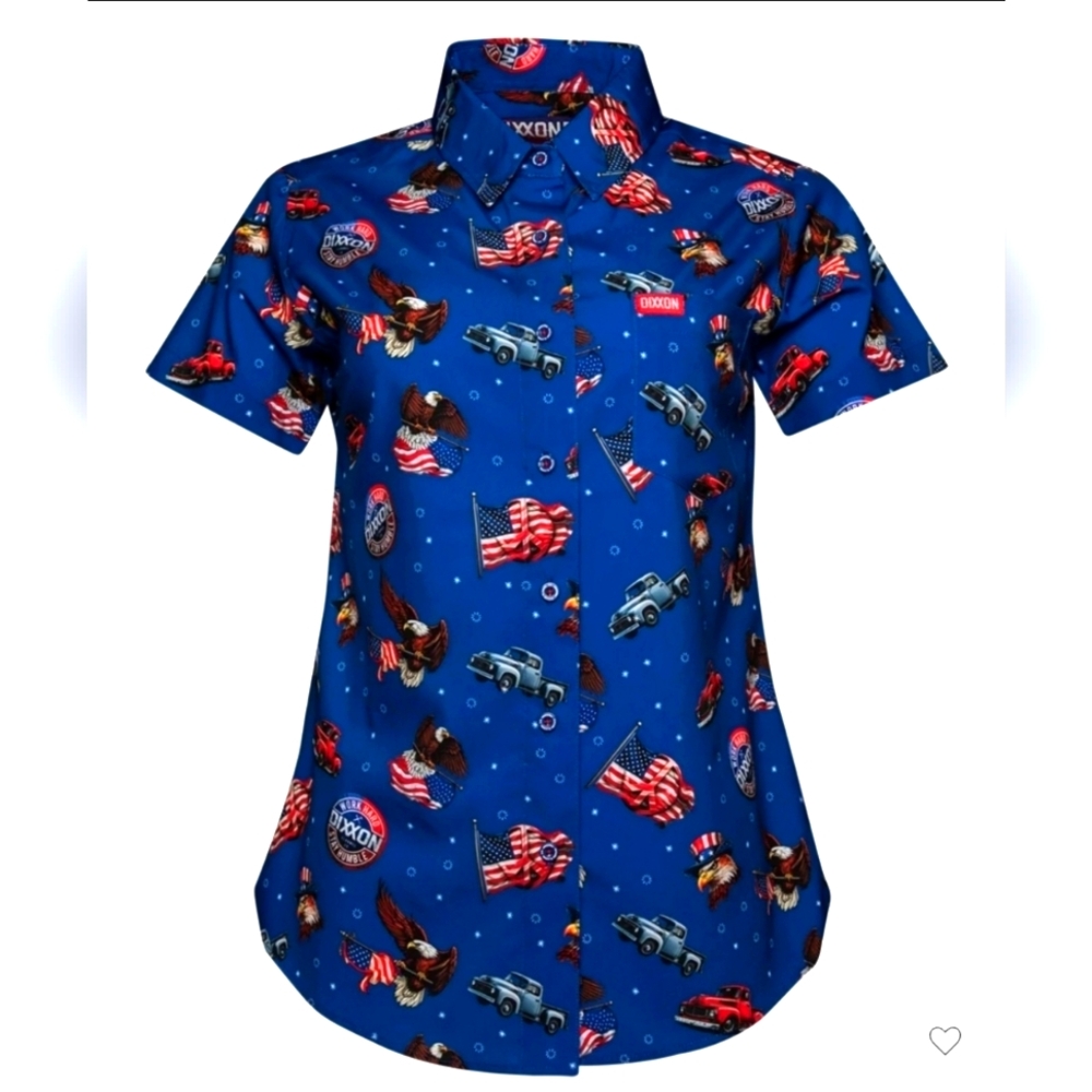 NEW Women's Dixxon Flannel Co Freedom Party Shirt 4th of July America Size 2x